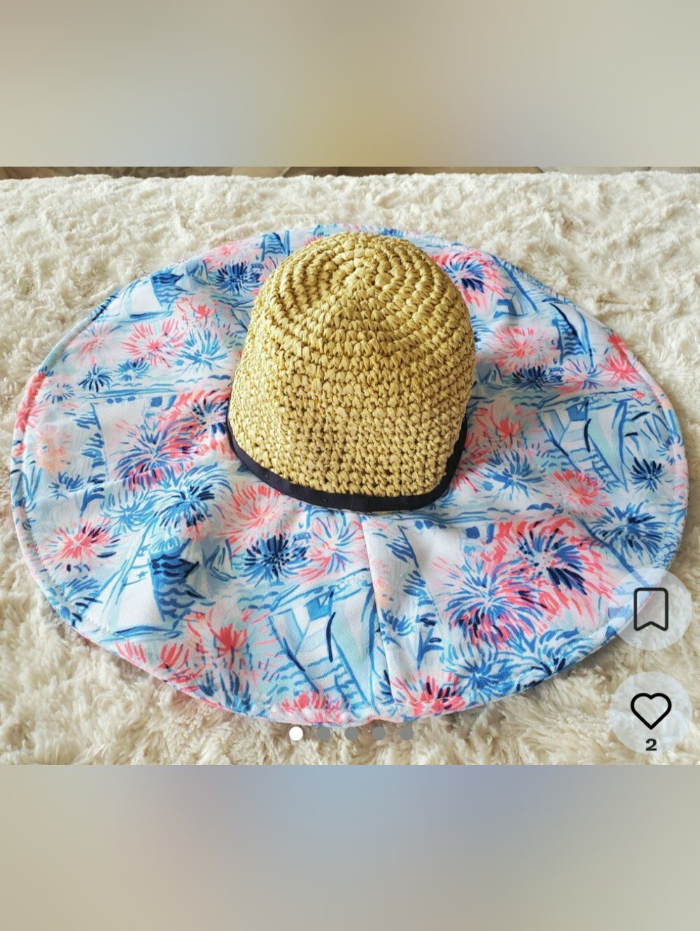 Lilly Pulitzer Sea To Shining Sea Straw Beach Hat